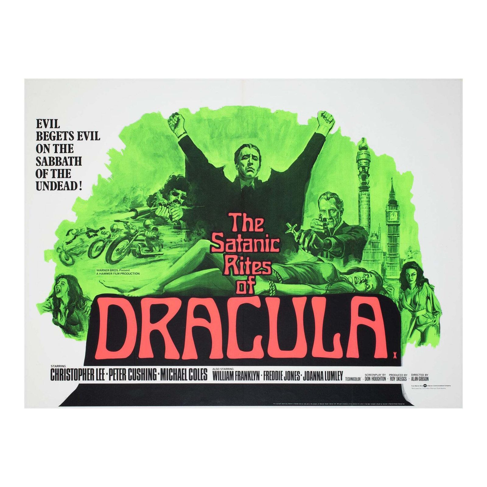 The Satanic Rites Of Dracula 1973 Uk Quad Film Poster