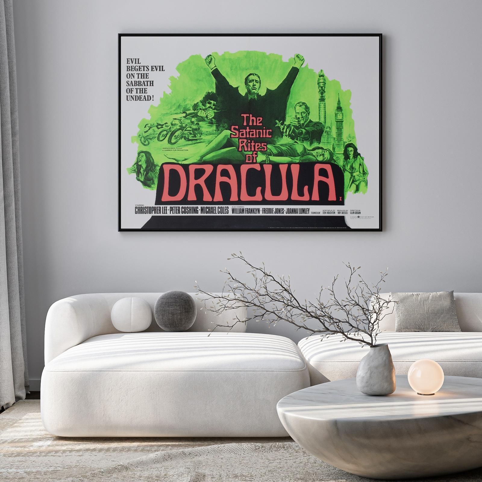 The Satanic Rites Of Dracula 1973 Uk Quad Film Poster photo furniture