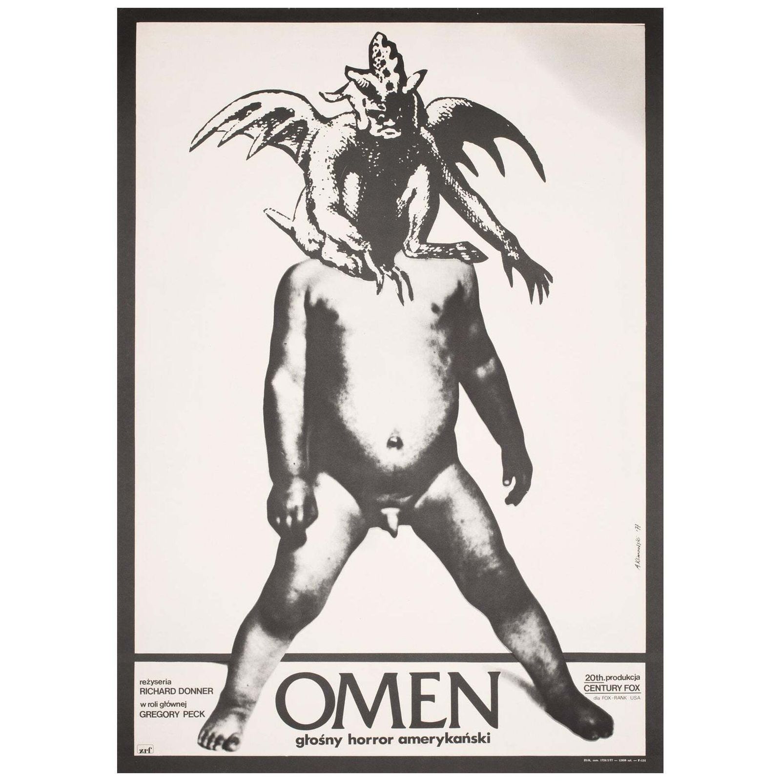 Omen Original 1977 Polish Film Movie Poster, Andrej Klimowski