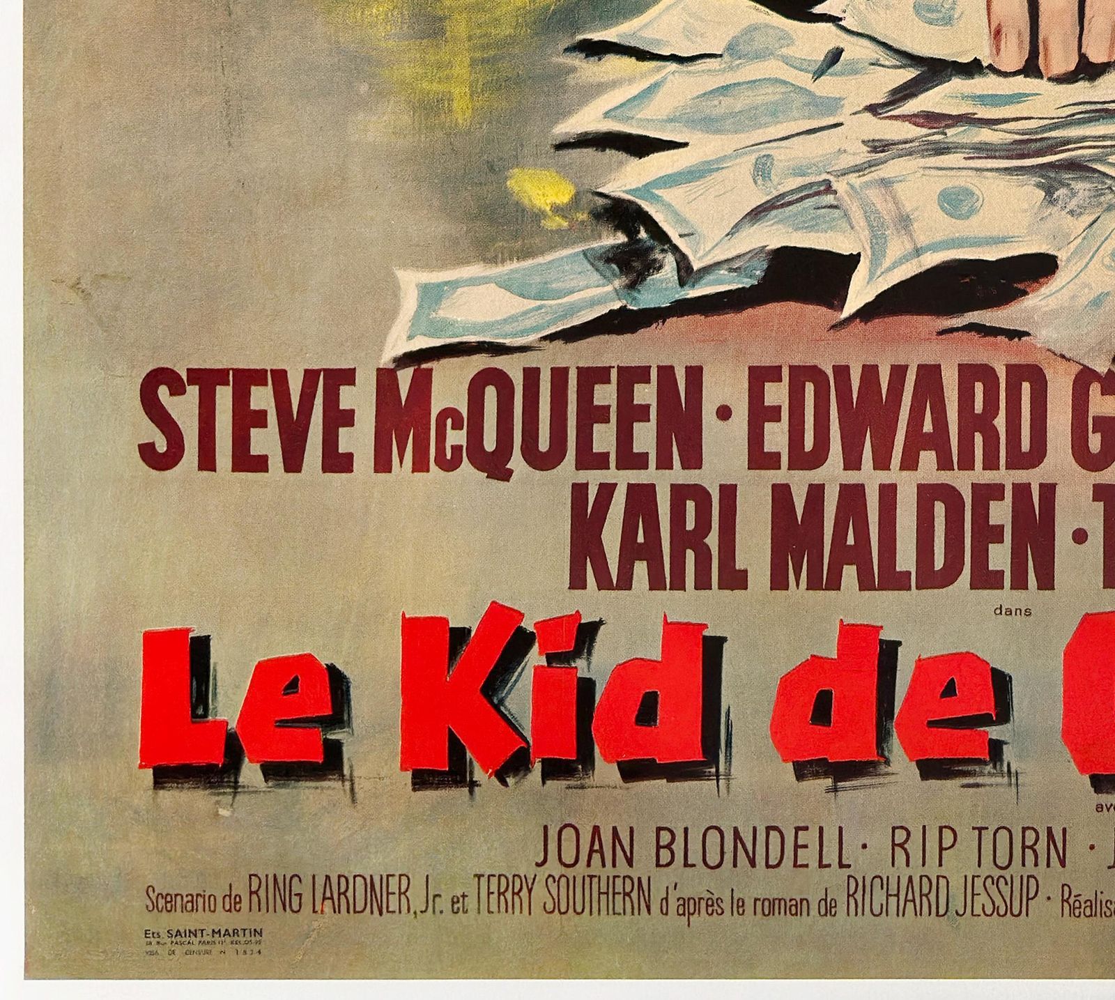 The Cincinnati Kid 1966 French Grande Film Movie Poster, Georges Allard photo vinterior