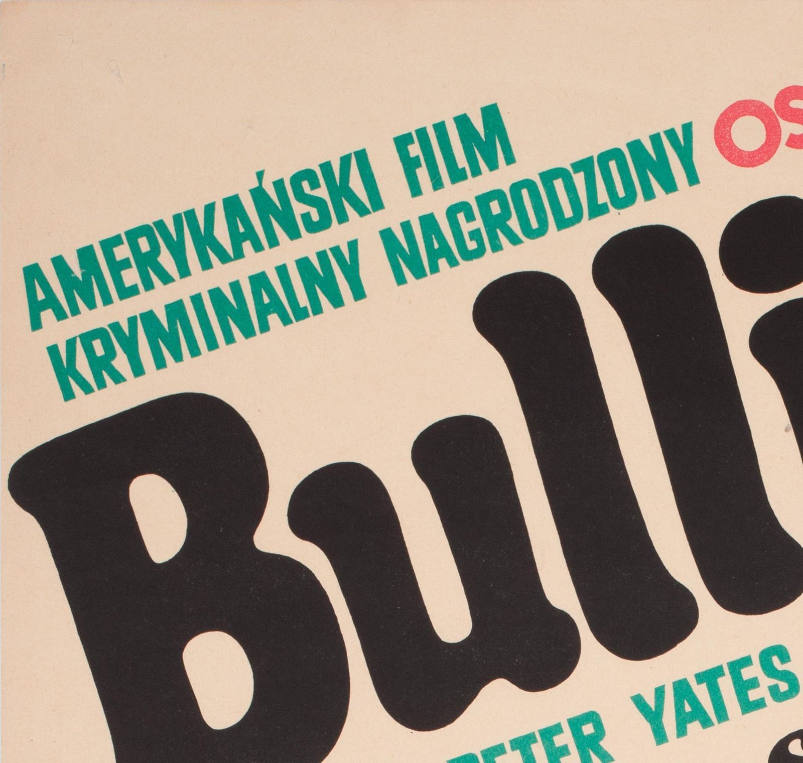 Bullitt 1971 Polish A1 Film Movie Poster, Marian Stachurski photo for sale