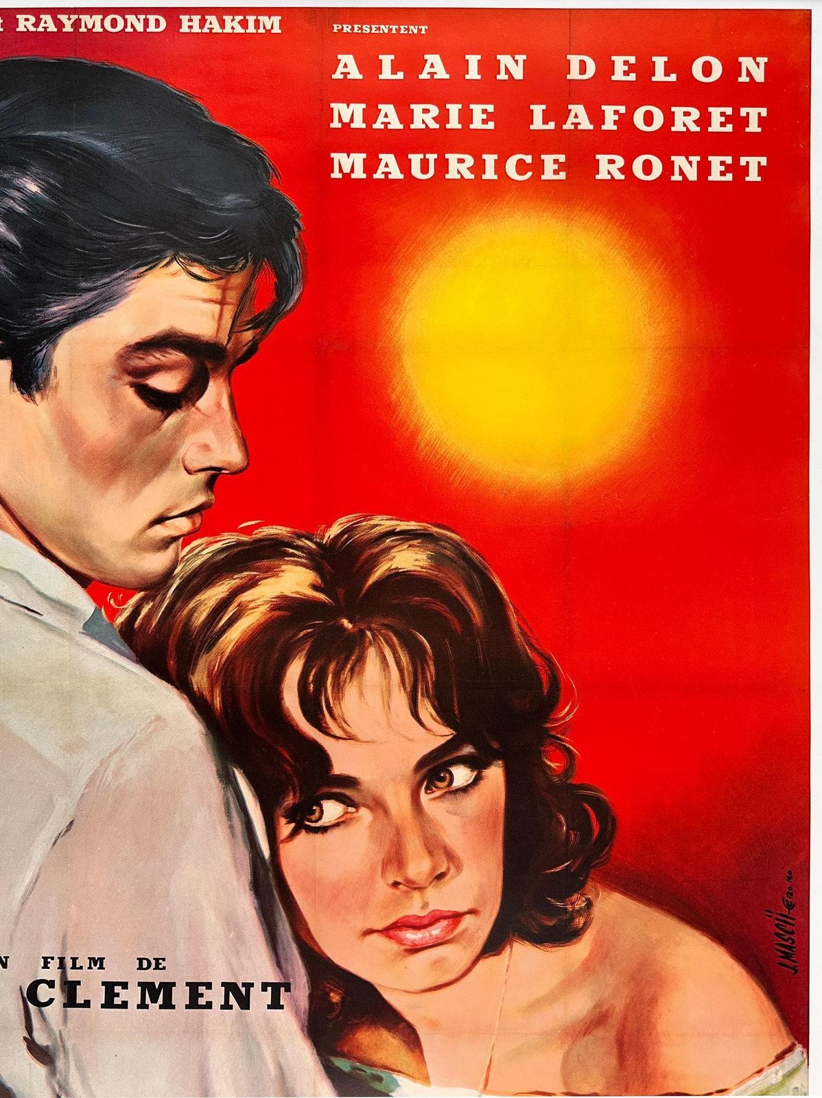 Plein Soleil / Purple Moon 1960 French Grande Film Movie Poster, Jean Mascii photo for sale