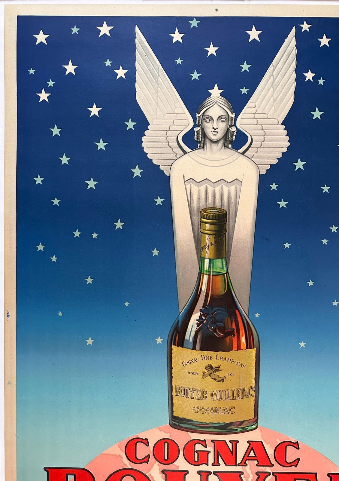 Cognac Rouyer, 1945  Vintage French Alcohol Advertising Poster photo for sale