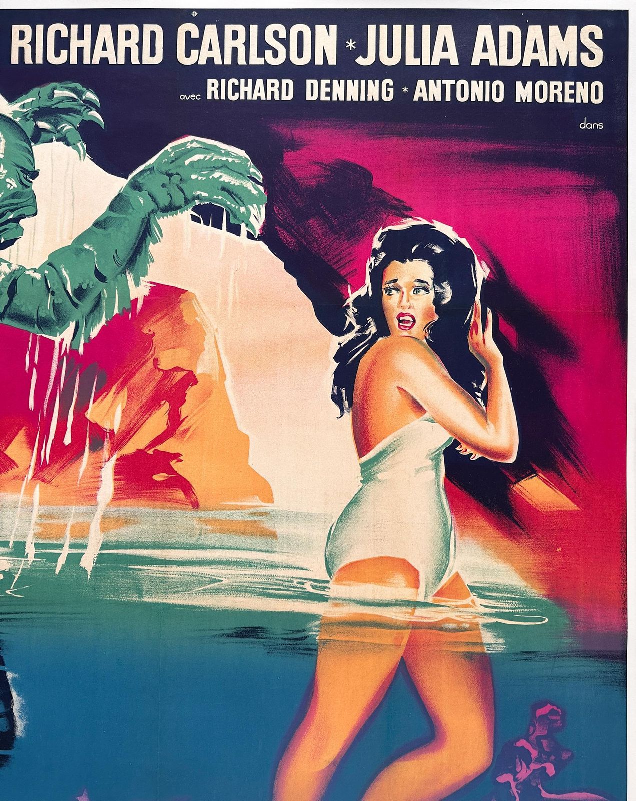 Creature From The Black Lagoon R1962 French Grande Film Poster, Constantin Belin photo Art