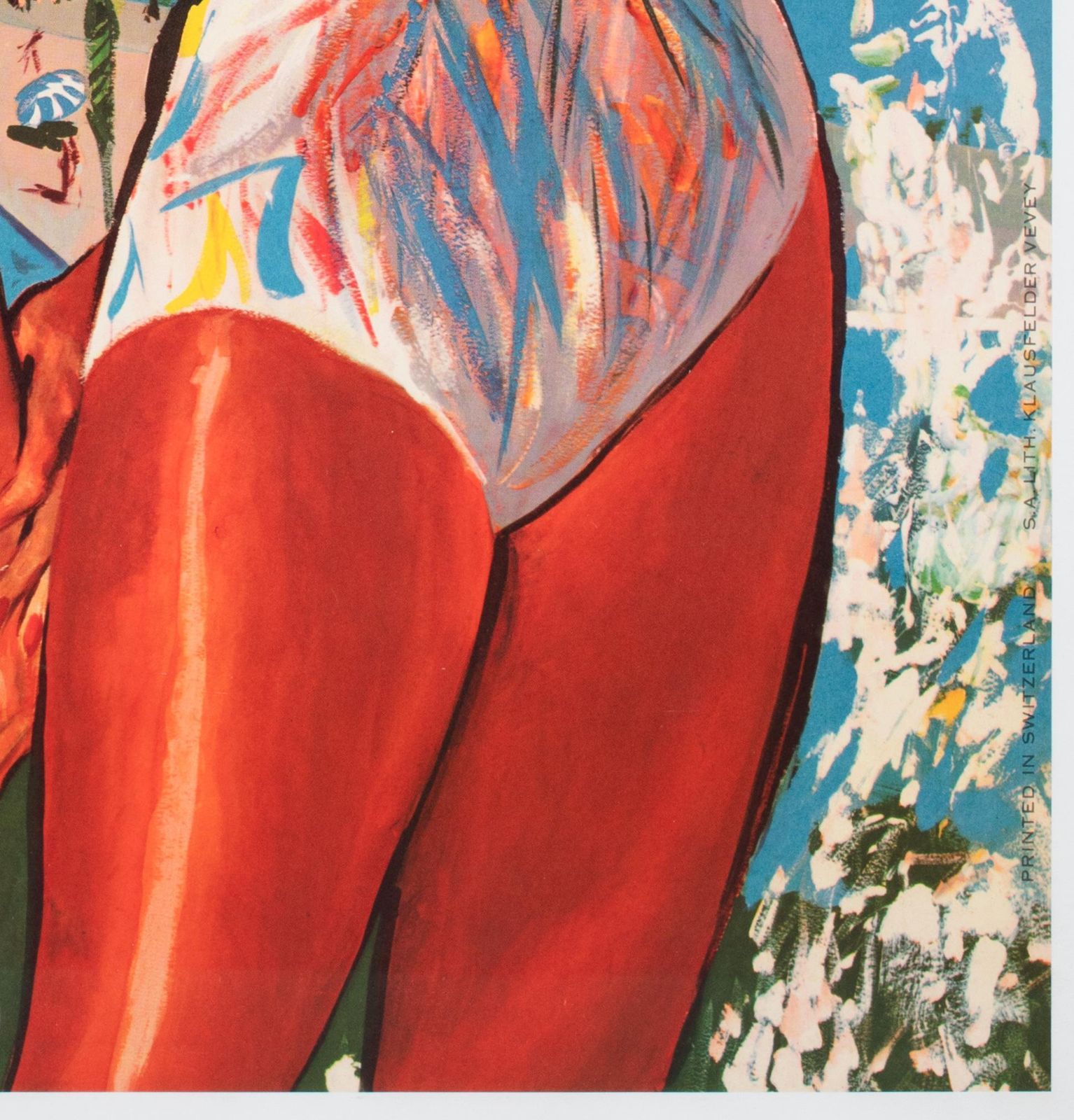 Montreux C1960s Travel Advertising Poster, Raymond Brenot photo vintage