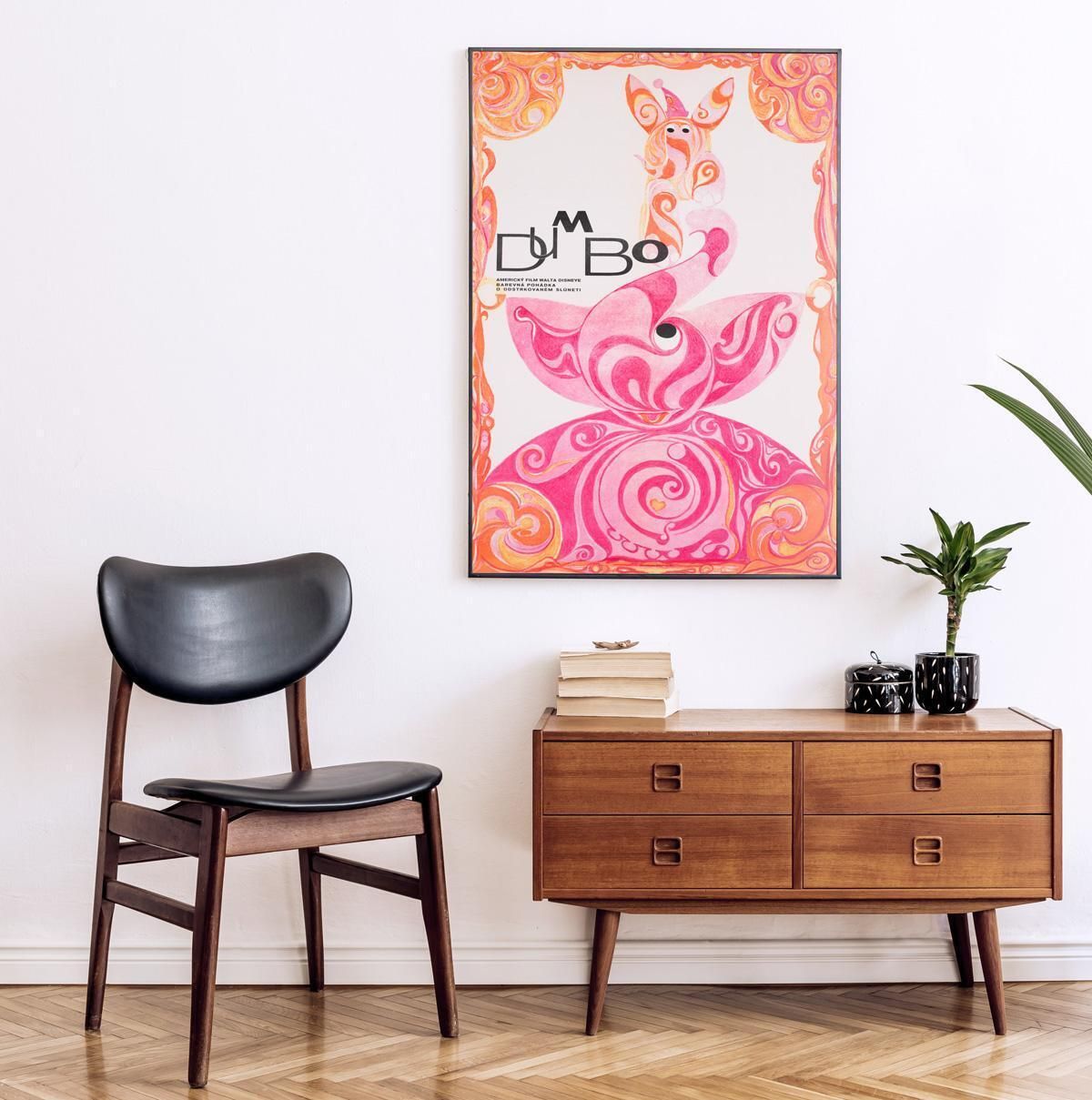 Dumbo 1971 Original Czech Film Movie Poster, Disney photo furniture