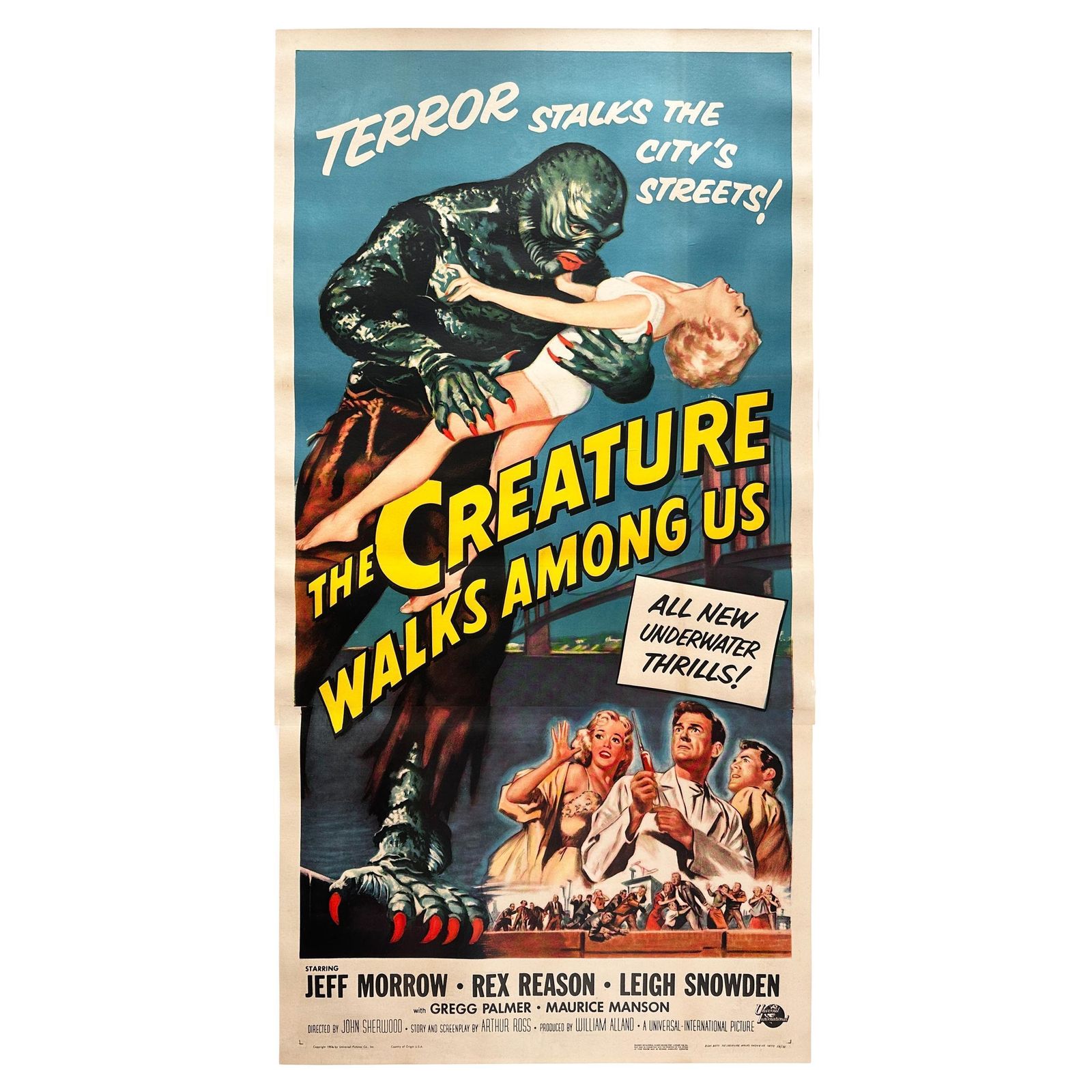 "The Creature Walks Among" 1956 Us 3 Sheet Film Movie Poster, Reynold Brown