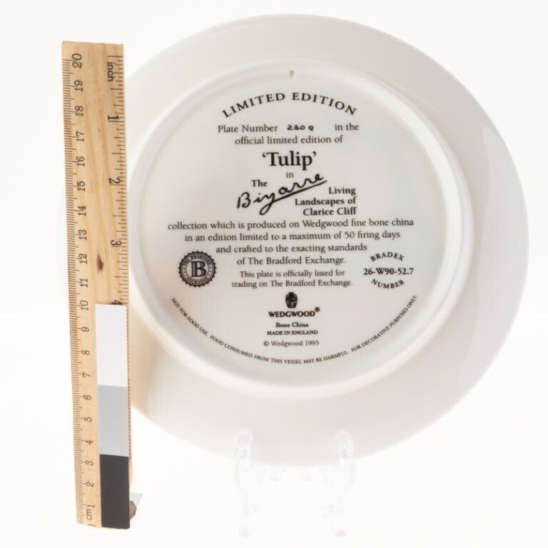 Limited Edition Clarice Cliff Bizarre Series “Tulip” Porcelain Plate By Wedgwood photo for sale