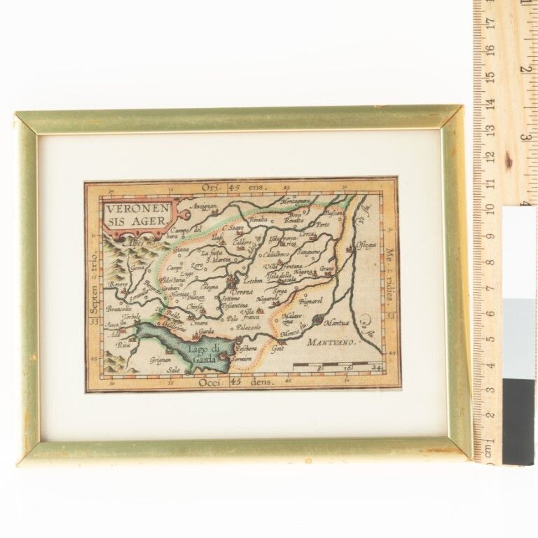 Antique Miniature 17th Century Copper Plate Provincial Map Of Verona photo for sale
