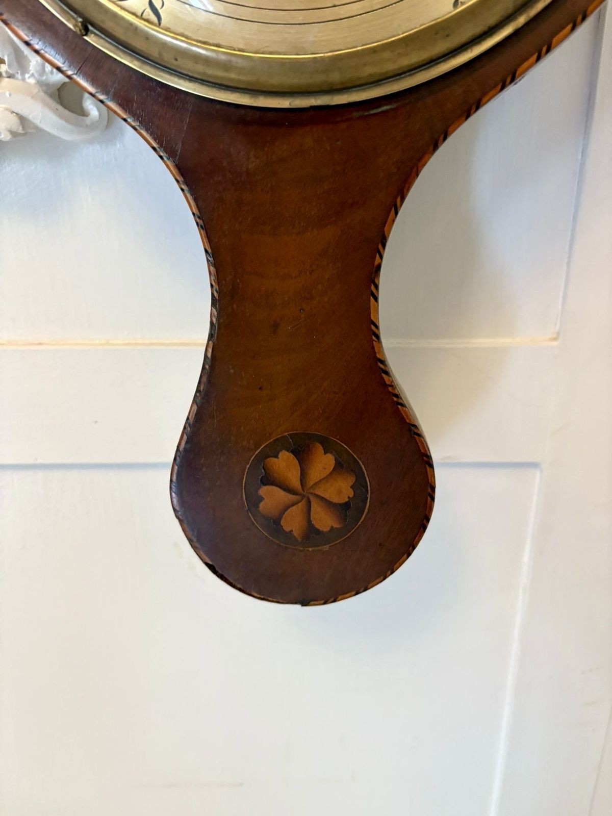 Antique Quality Mahogany Shell Inlaid Banjo Barometer photo buy