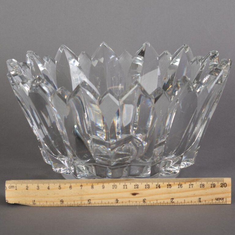 Fine Heavy Crystal Glass “Flower” Bowl photo for sale