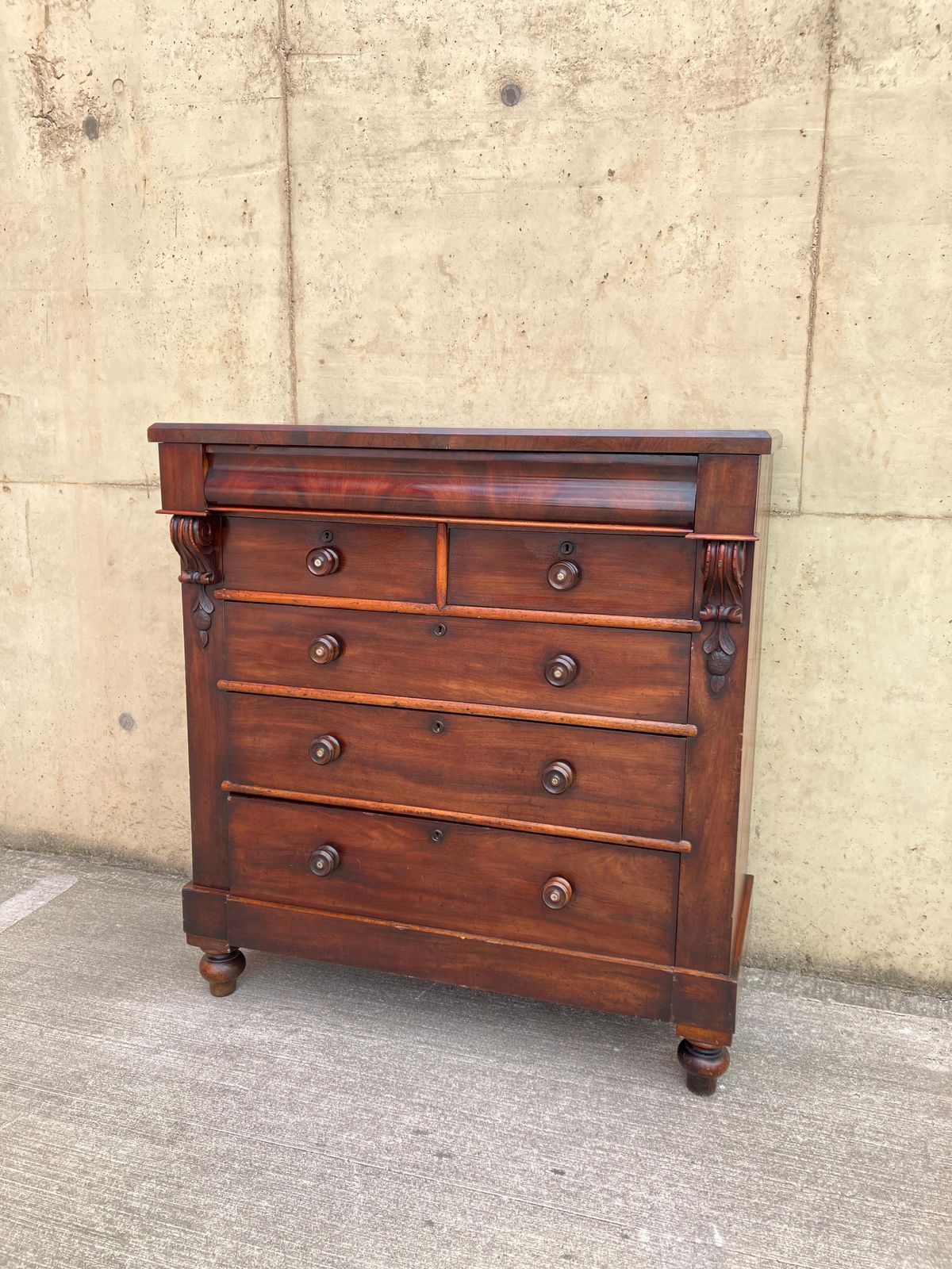 Large Antique Victorian Solid Mahogany Chest Of Drawers photo 1183.0