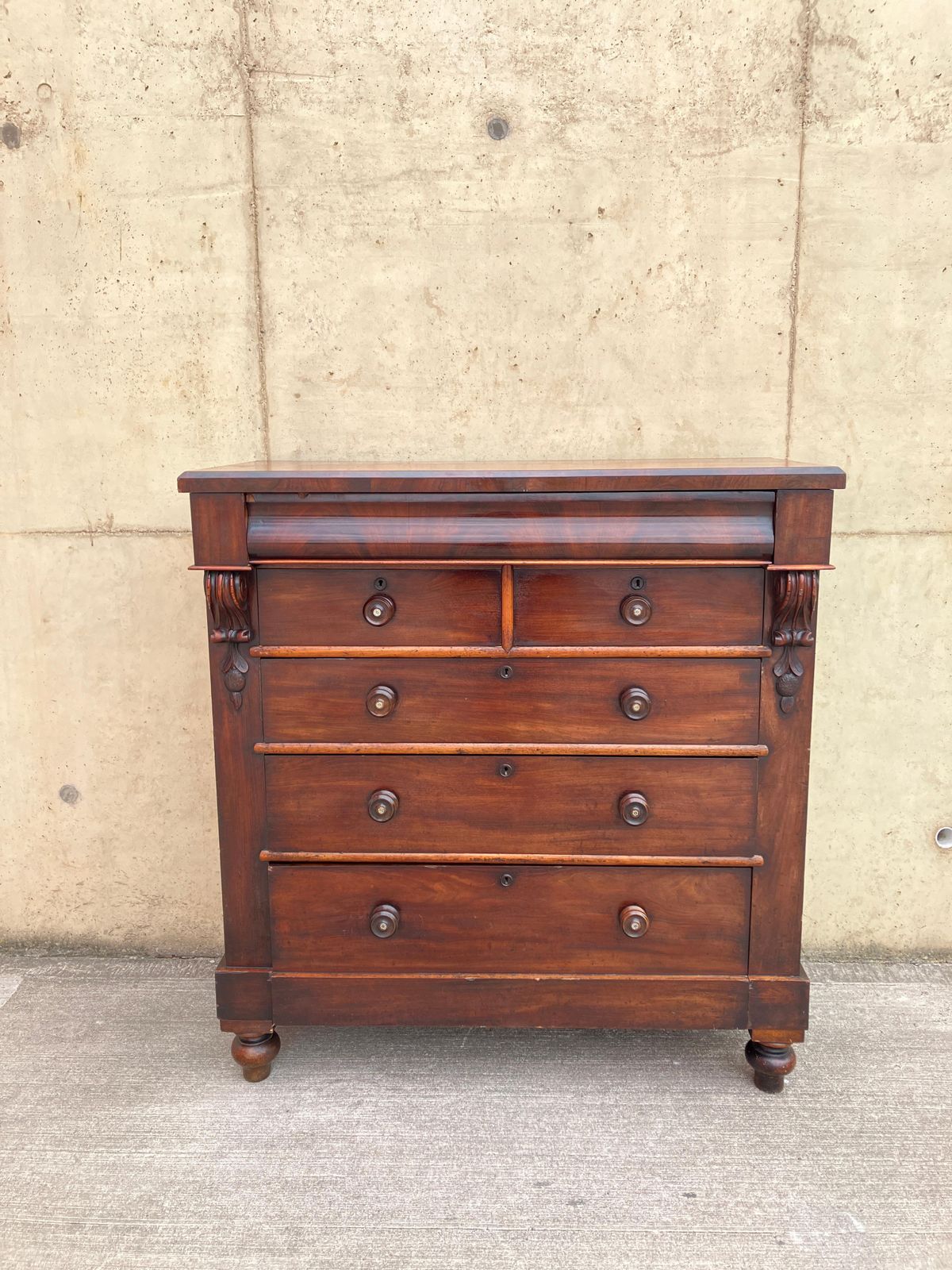 Large Antique Victorian Solid Mahogany Chest Of Drawers photo buy
