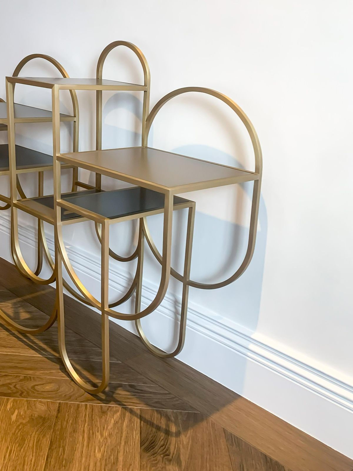 Brushed Brass And Aluminium Shelving Unit Apollo By Lara Bohinc, Contemporary Design photo Furniture
