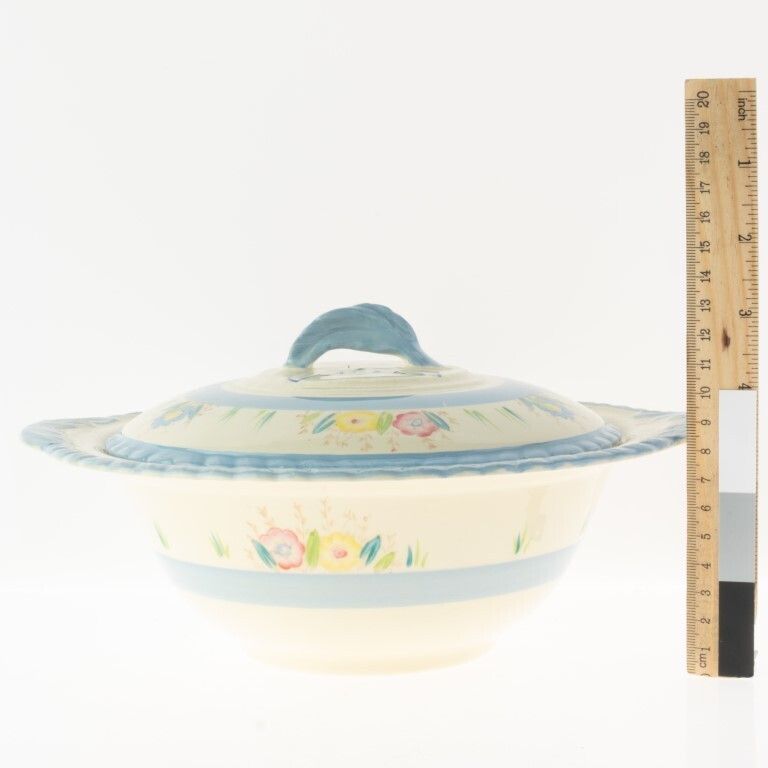 Staffordshire Newhall Ceramic Pottery Hand Painted Tureen photo for sale