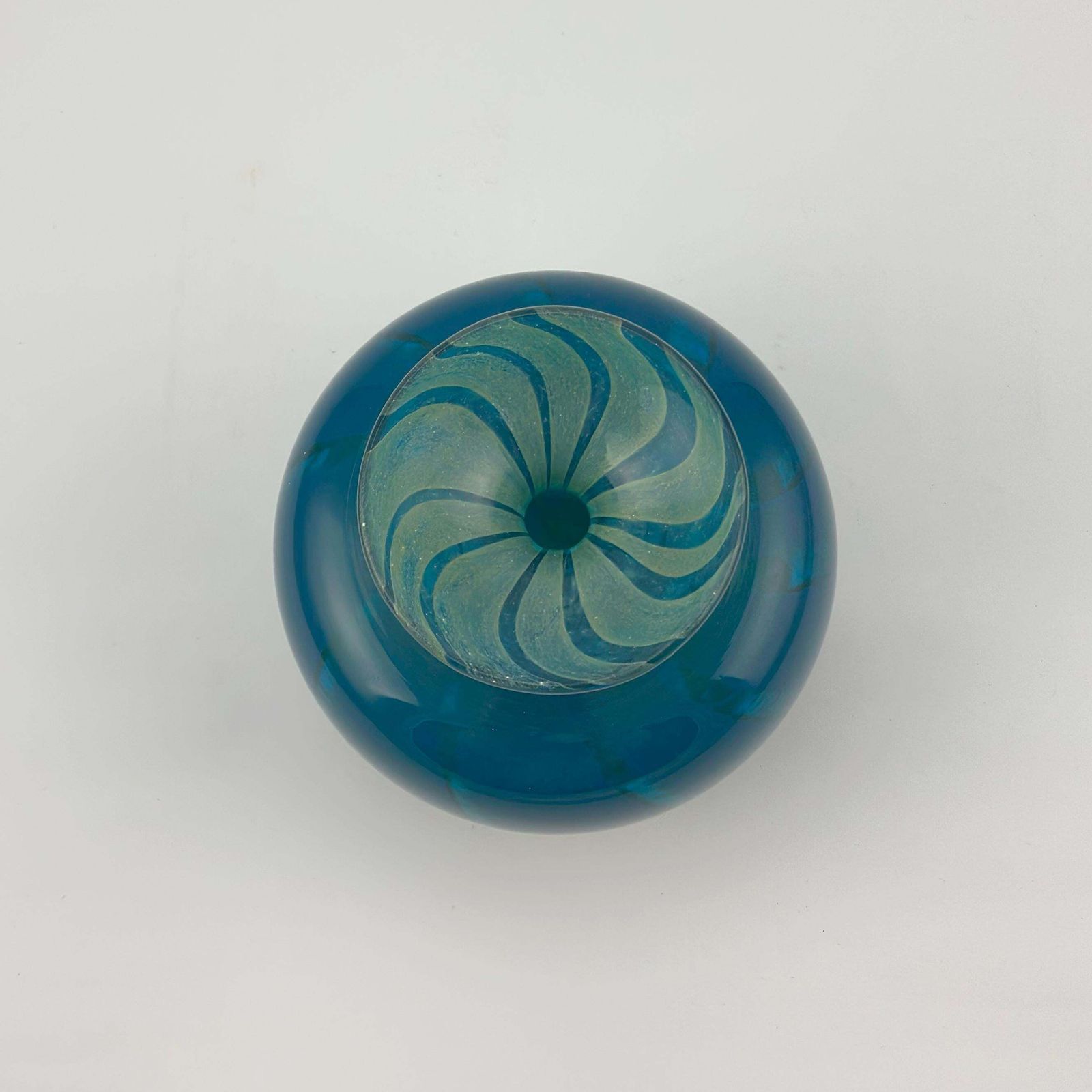 Mdina Glass Azure Blue And Turquoise ‘Ming’ Bottle Vase, Malta, 1970s photo 160.0