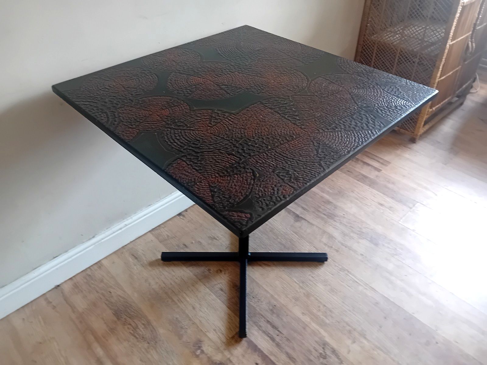 1970's  Brutalist Art Embosseddesign Mid Century  Dining /Kitchen Table photo 195.0