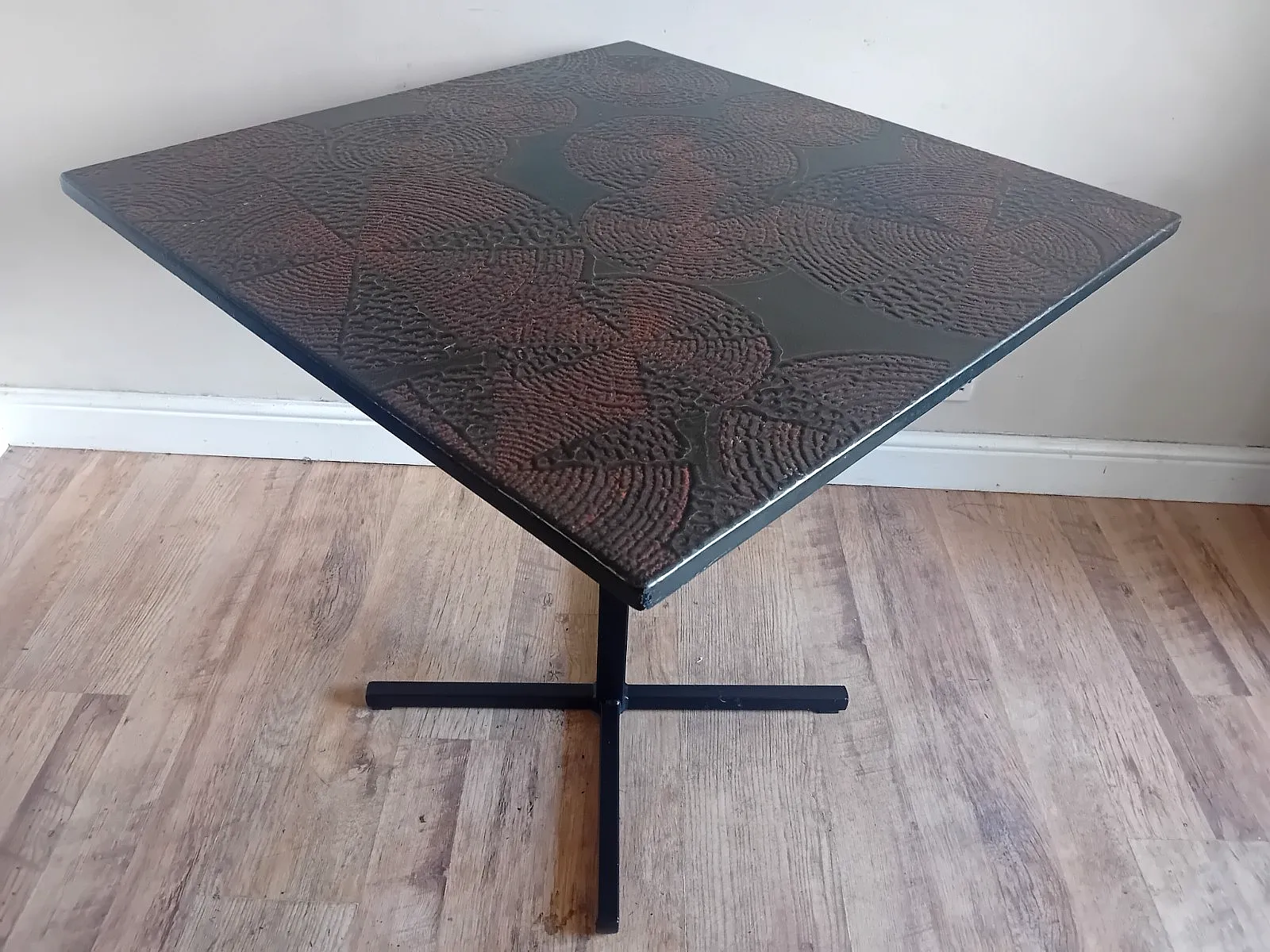 photo buy 1970's  Brutalist Art Embosseddesign Mid Century  Dining /Kitchen Table