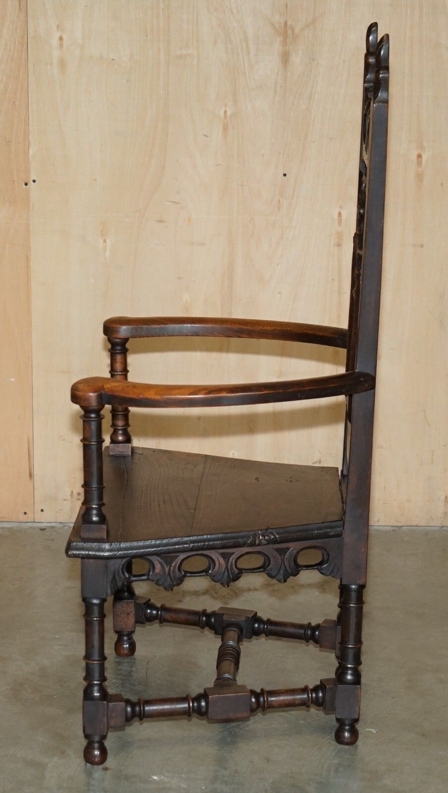 photo buy Lovely Gothic Revival Hand Made In England Oak Throne Armchair With Steeple Back