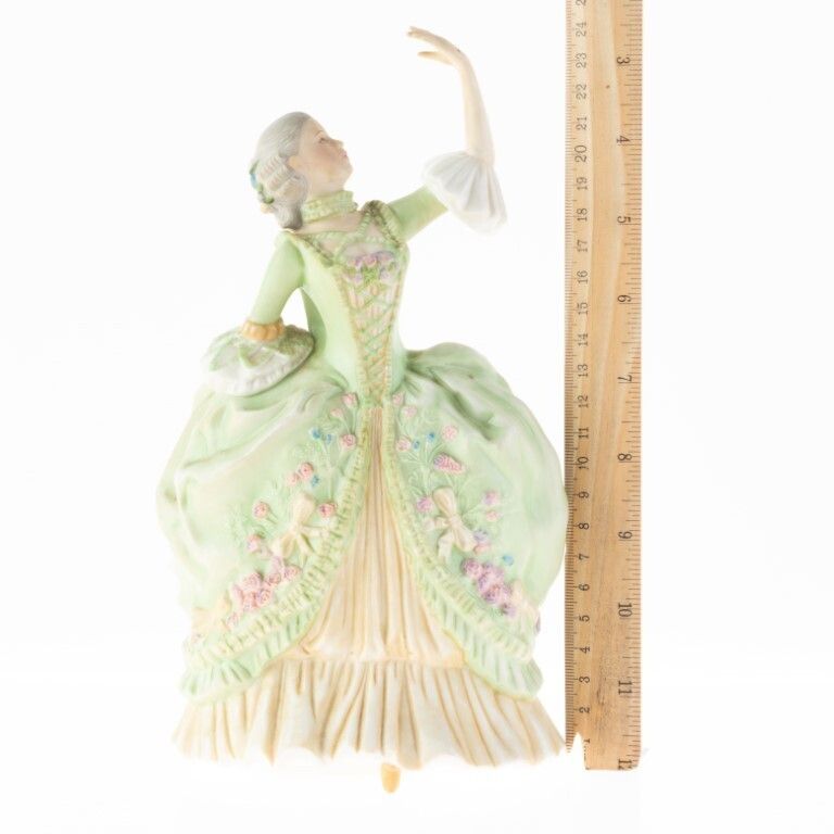 Franklin Porcelain Hand Painted Ceramic Woman In Dress Figure photo for sale