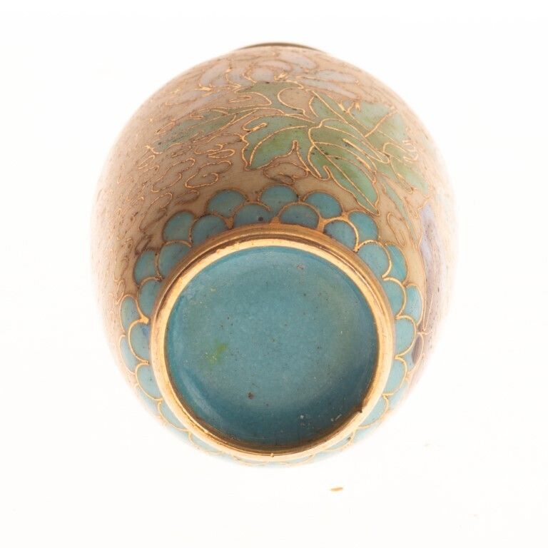 Small Chinese Cloisonne Enamel Bronze Blossom Vase photo furniture