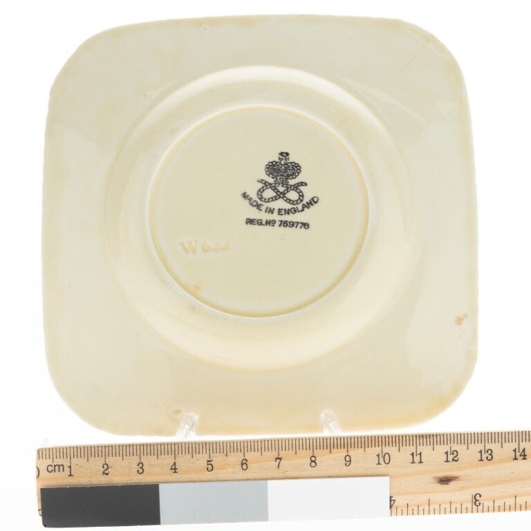 Art Deco Crown Staffordshire Pottery Ceramic Plate photo for sale
