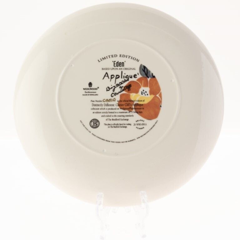 Limited Edition Clarice Cliff Bizarre Series “Eden” Porcelain Plate By Wedgwood photo furniture