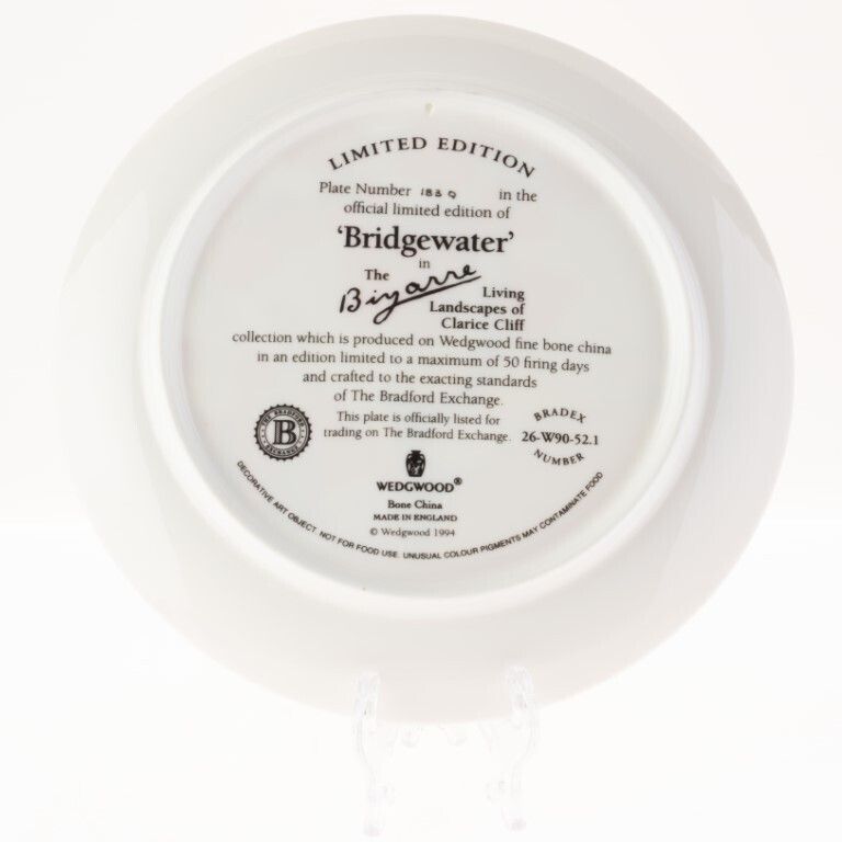 Limited Edition Clarice Cliff Bizarre Series “Bridgewater” Porcelain Plate By Wedgwood photo furniture