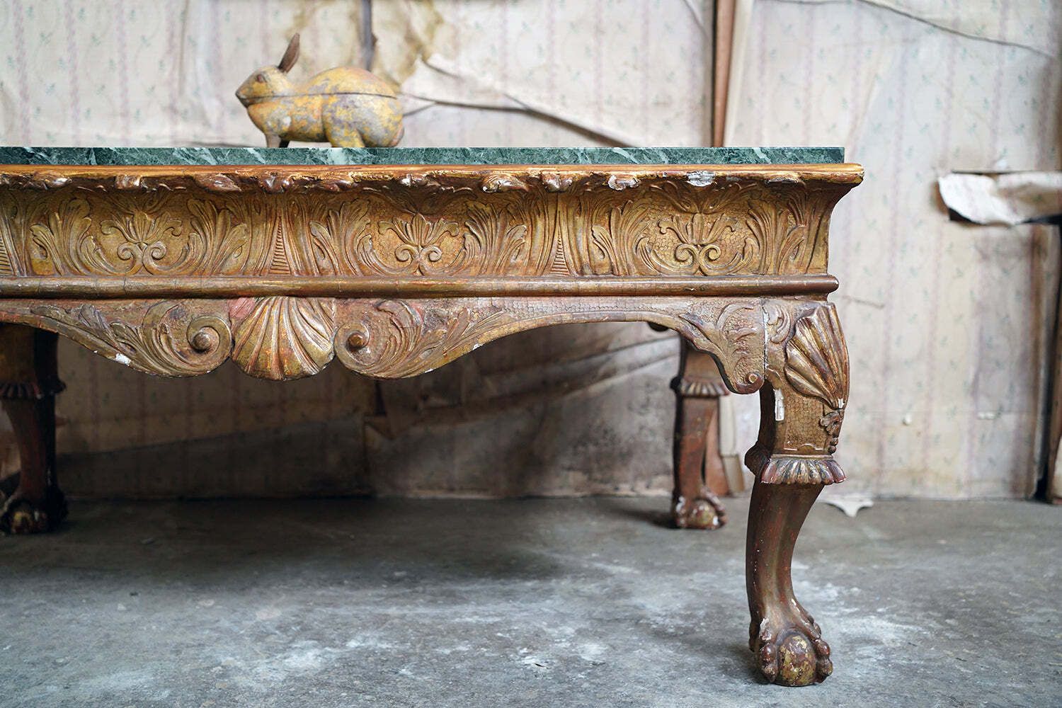 A George II Marble Topped Giltwood & Gesso Low Table C.1740 photo for sale