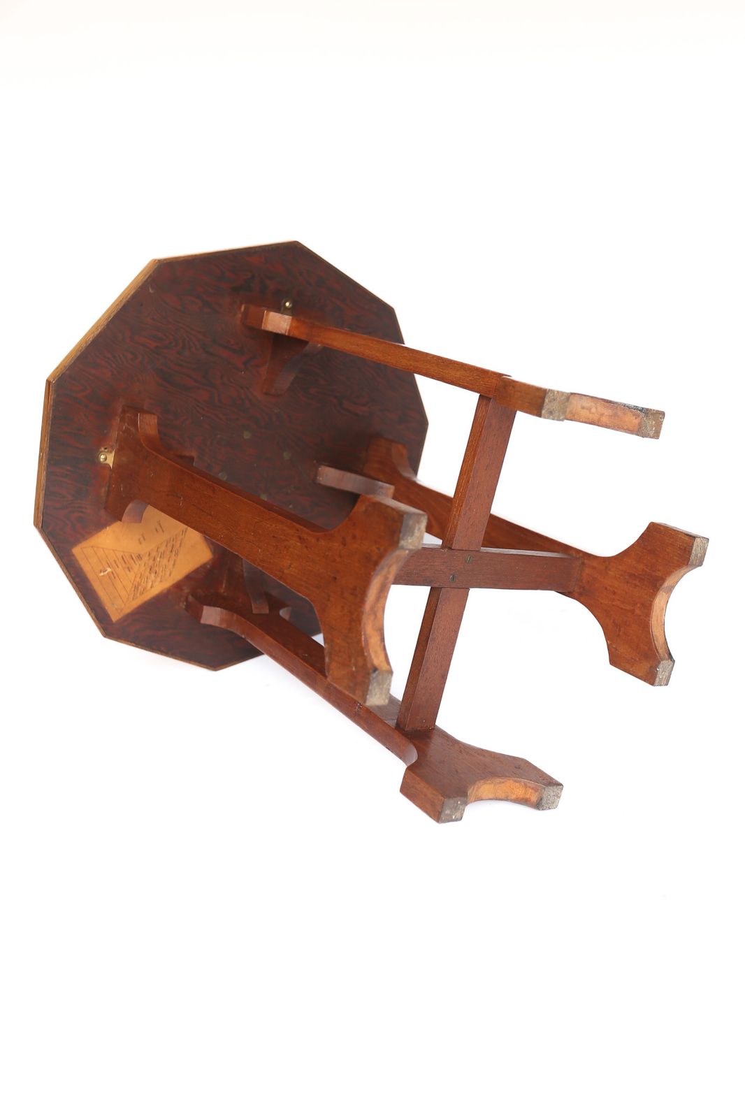 Decagon Shape Specimen Wood  Inlaid Lamp Table By Lebus photo vinterior