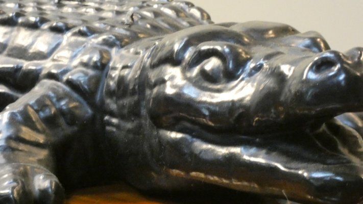 photo for sale Handmade Black Edition Big Krokodil Candle By Wiedemann 1861, Germany, 1990s