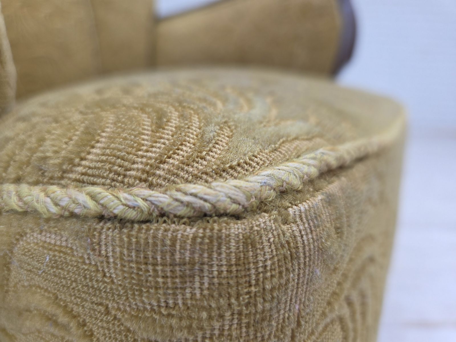 1960s, Danish Design, Armchair, Original Condition, Furniture Fabric, Dark Beech Wood. photo vintage