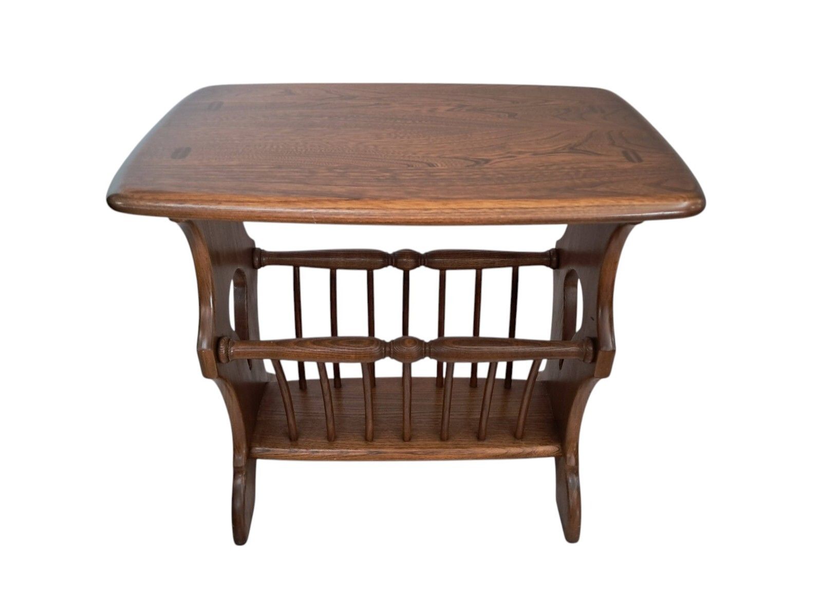 photo for sale Vintage Ercol Magazine Rack Side Table Solid Elm Chaucer 974 | 1990's Vgc
