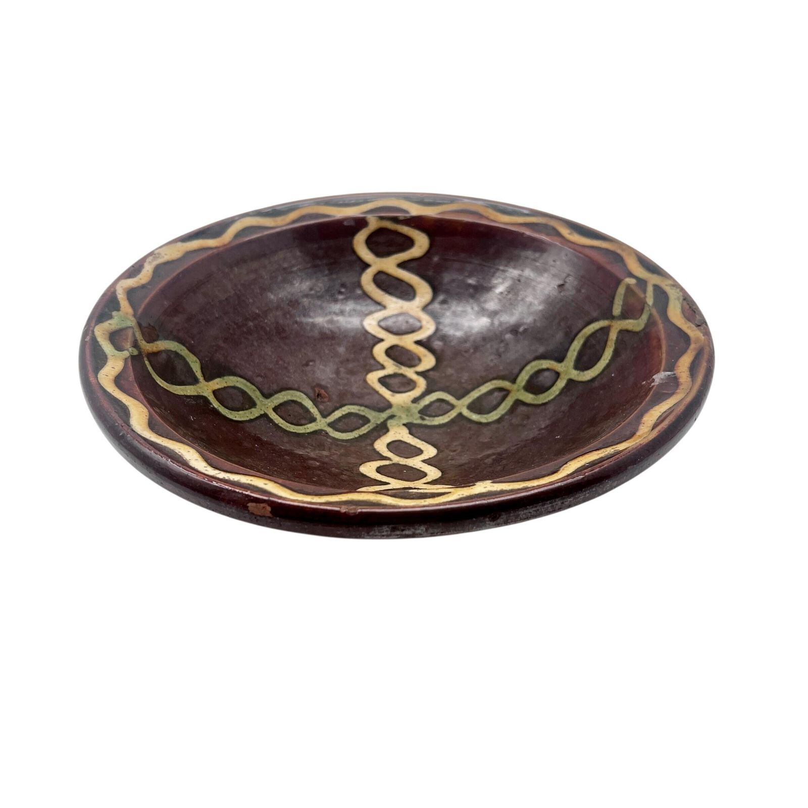 Antique French 19th Century Slipware Glazed Bowl   Salad Bowl   Food Bowl   Fruit Bowl   Dining Room Decor   Kitchenalia photo for sale