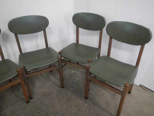 Beech And Imitation Leather Chairs, 1950, Set Of 6 photo furniture