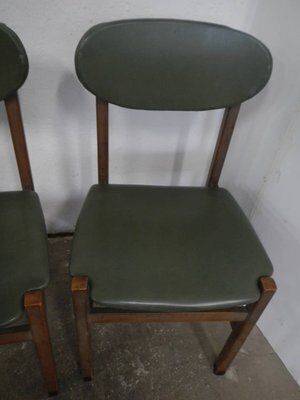Beech And Imitation Leather Chairs, 1950, Set Of 6 photo 628.0