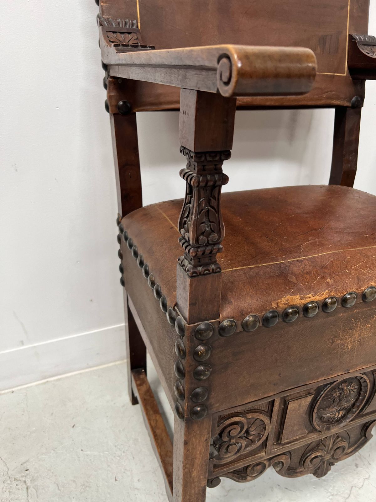 Pair Of Renaissance Style Armchairs In Walnut, 20th Century photo vinterior