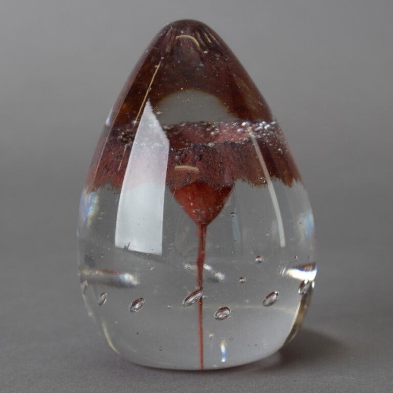 Mid Century Guernsey Island Studio Hand Blown Glass Paperweight
