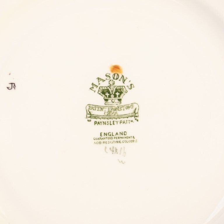 Seven Mason’s Ironstone Ceramic Porcelain Paynsley Pattern Plates photo for sale