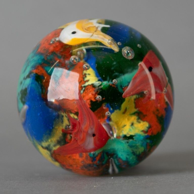 Mid Century Murano Venetian Hand Blown Glass Fish Aquarium Paperweight photo furniture