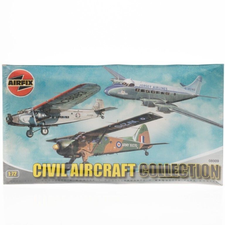 1:72 Scale Airfix Model 3x Aircraft Civil Set – Ford Tri Motor, Dhc Beaver & The D. H. Heron (Unused Contents)