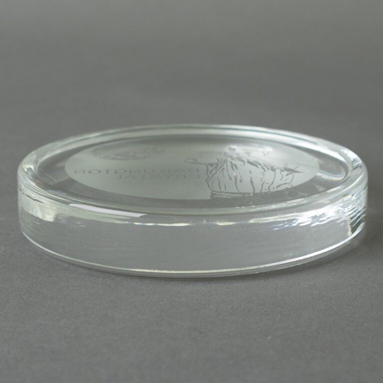 Dartington Engraved Crystal Glass Paperweight photo Home Decor