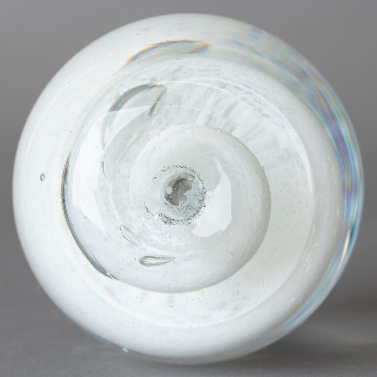 Mid Century Hand Blown Spiral Glass Paperweight photo for sale