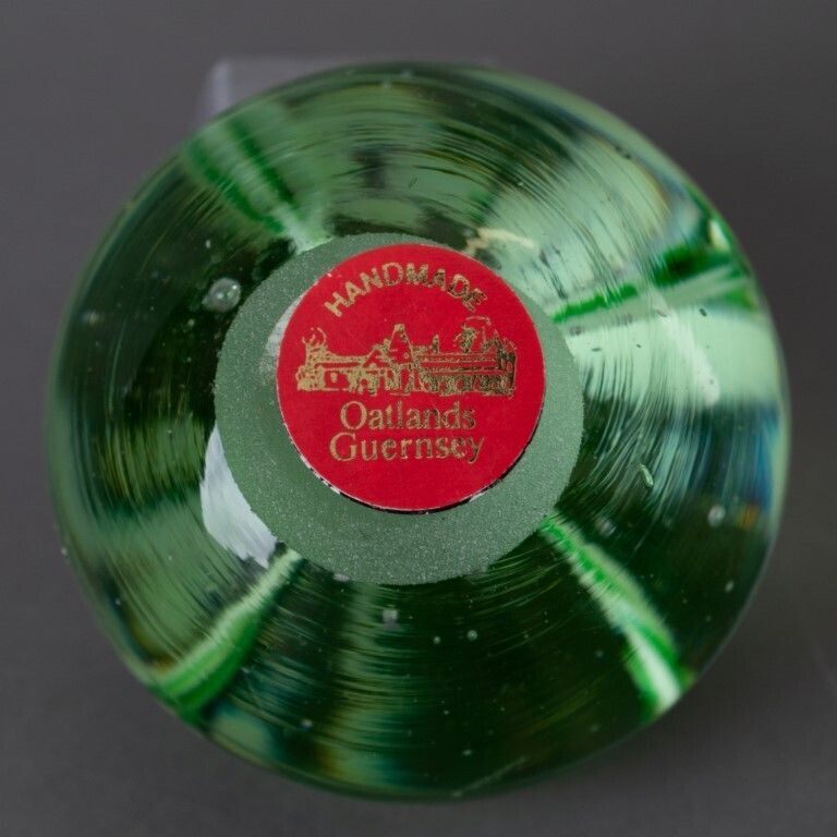 Mid Century Guernsey Island Studio Hand Blown Glass Paperweight photo for sale