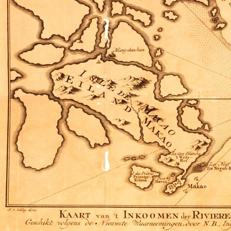 Antique 18th Century Engraving Titled “Map Of The Entrance To The Canton River” By Jacques Nicolas Bellin, Ca. 1750 photo furniture