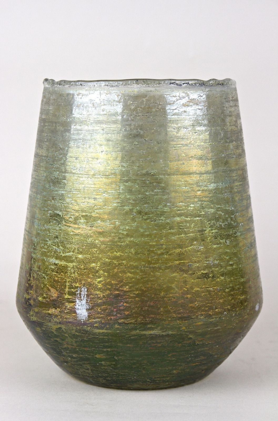 20th Century Art Nouveau Glass Vase, Iridescent   Bohemia Ca. 1910 photo vintage
