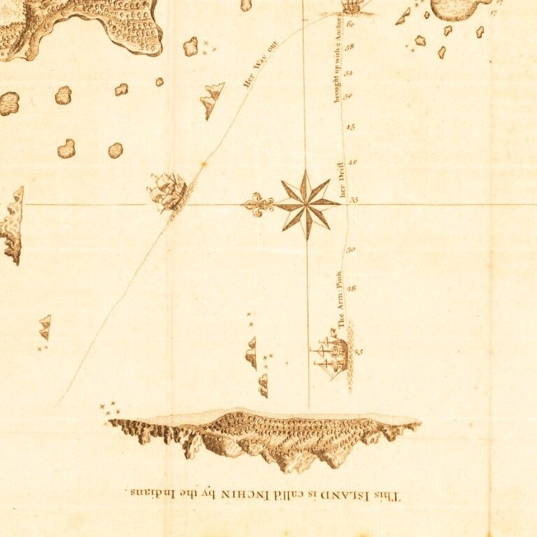 Antique 18th Century Engraving Map Titled “Plan Of A Bay And Harbour On The Coast Of Chili” photo furniture
