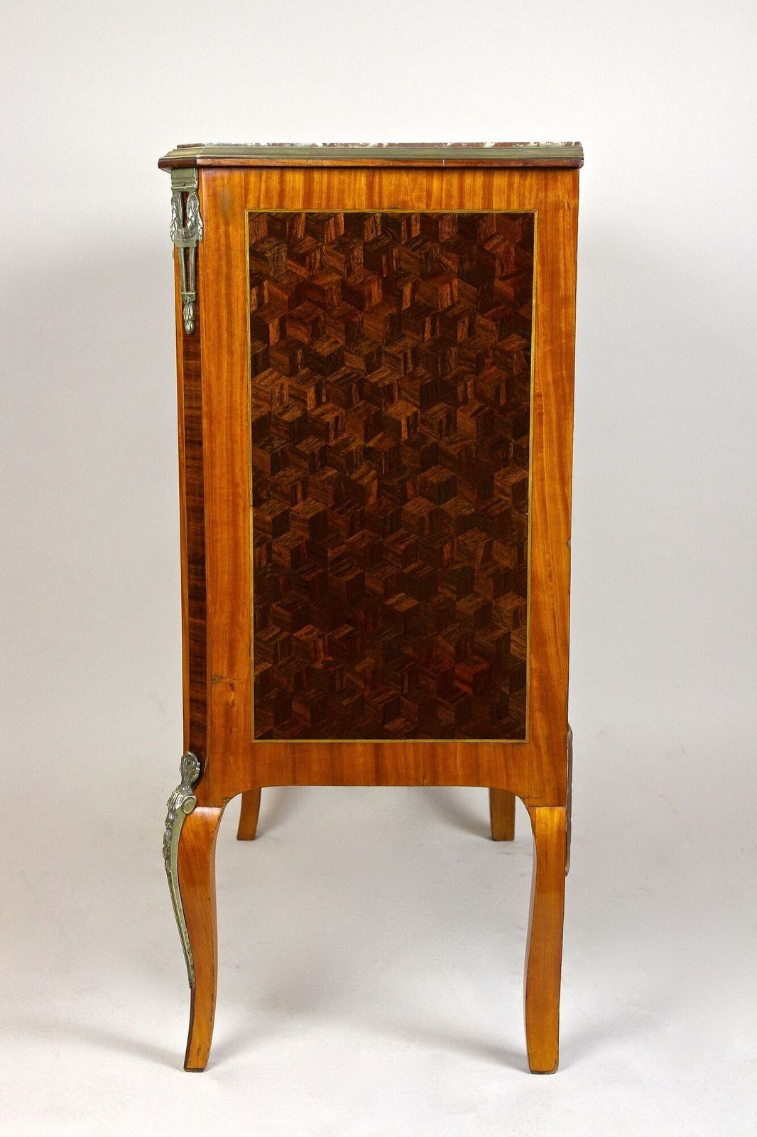 photo vintage 19th Century Marquetry Chest Of Drawers, Transitional Style, France Ca. 1870
