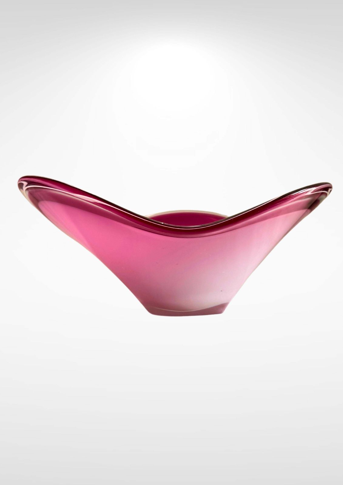 Paul Kedelv For Flygfors Sweden 'Coquille' Huge 6kg Centrepiece Pink Bowl Signed photo vintage