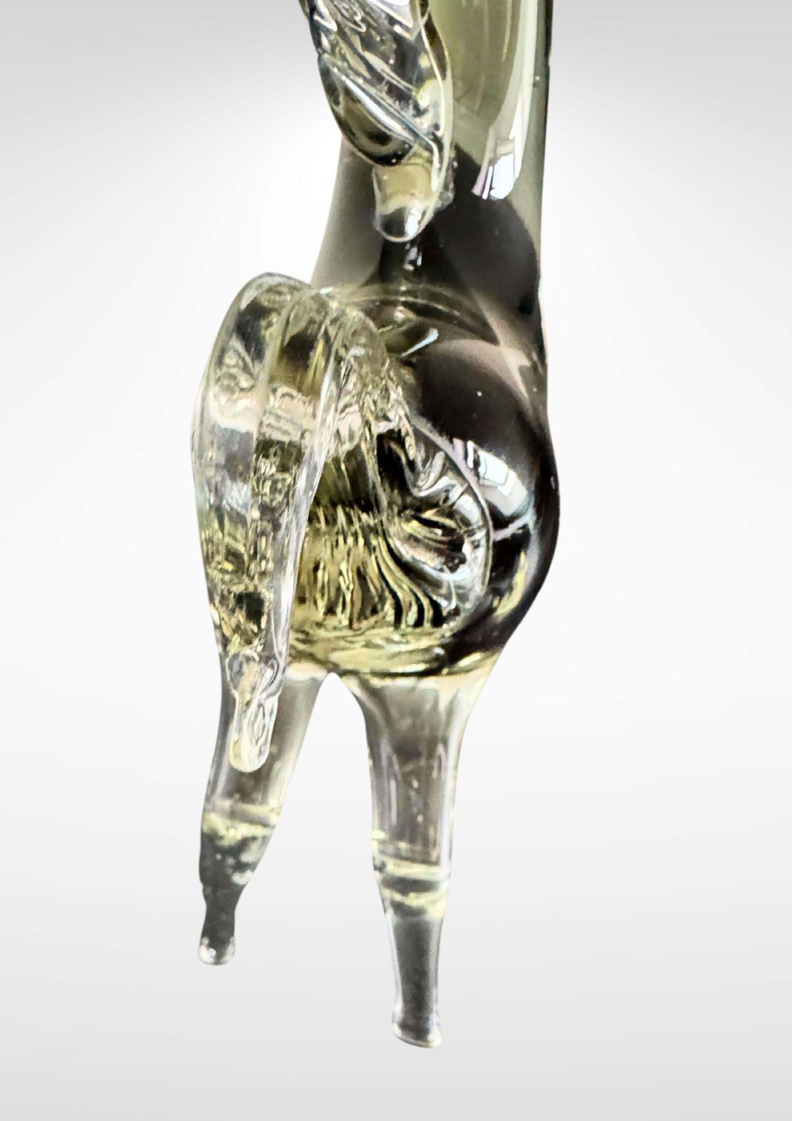 Mid Century Murano Glass Horse By Seguso With Silver Foil Label photo 296.0